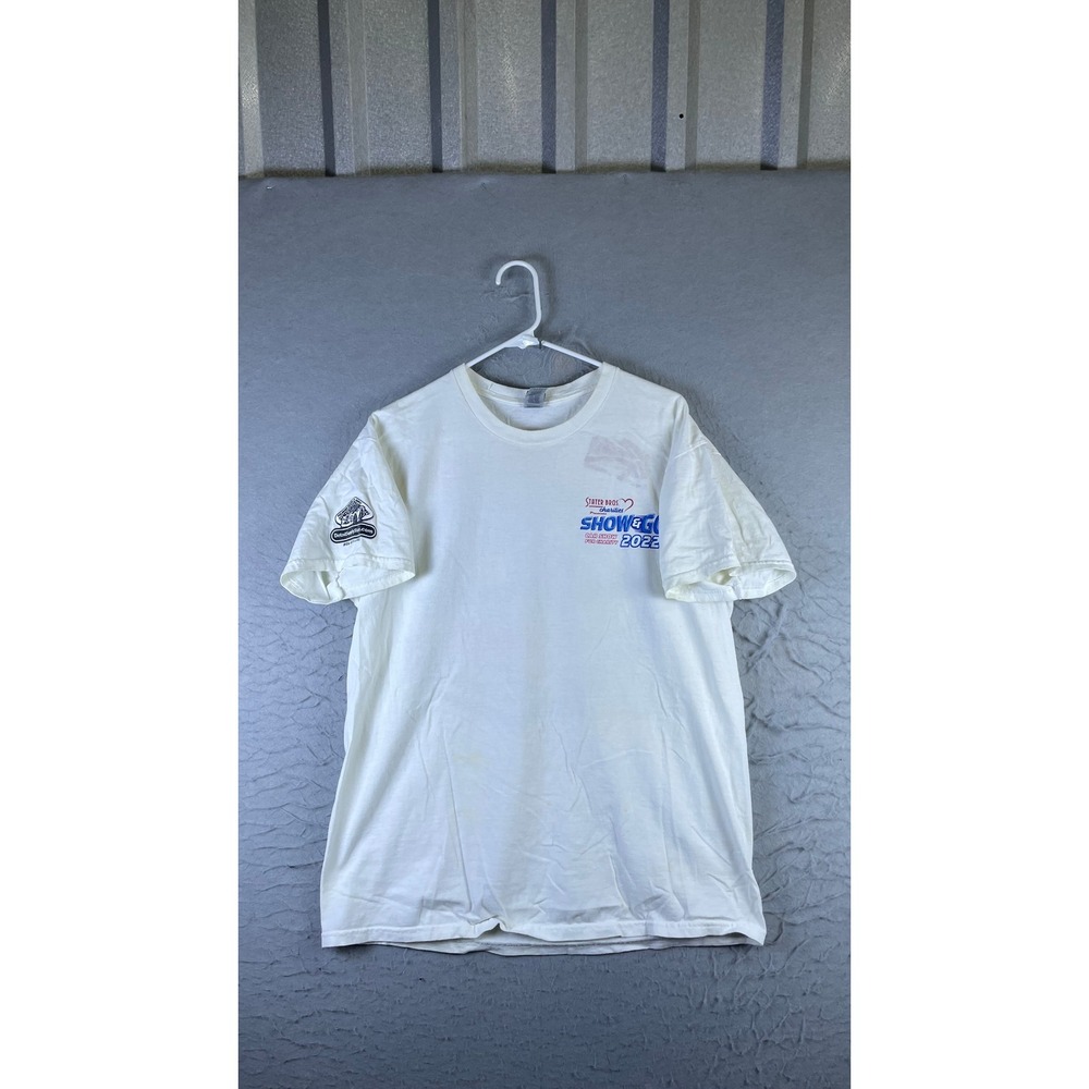 Gildan T-Shirt Mens Large White Good Show & Go Car Show 2022 Graphic Tee